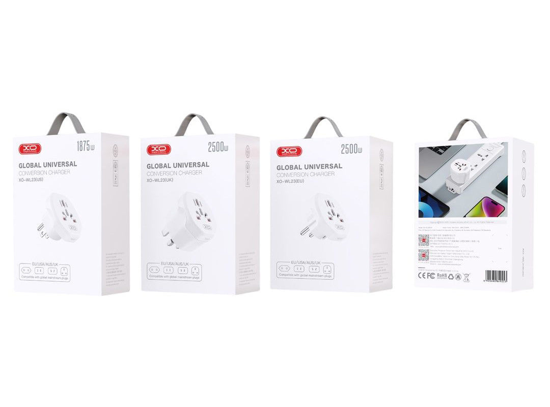 Nätverksadapter XO Design WL23 US / UK / AU / AU / FI / CN - Europa, Vit