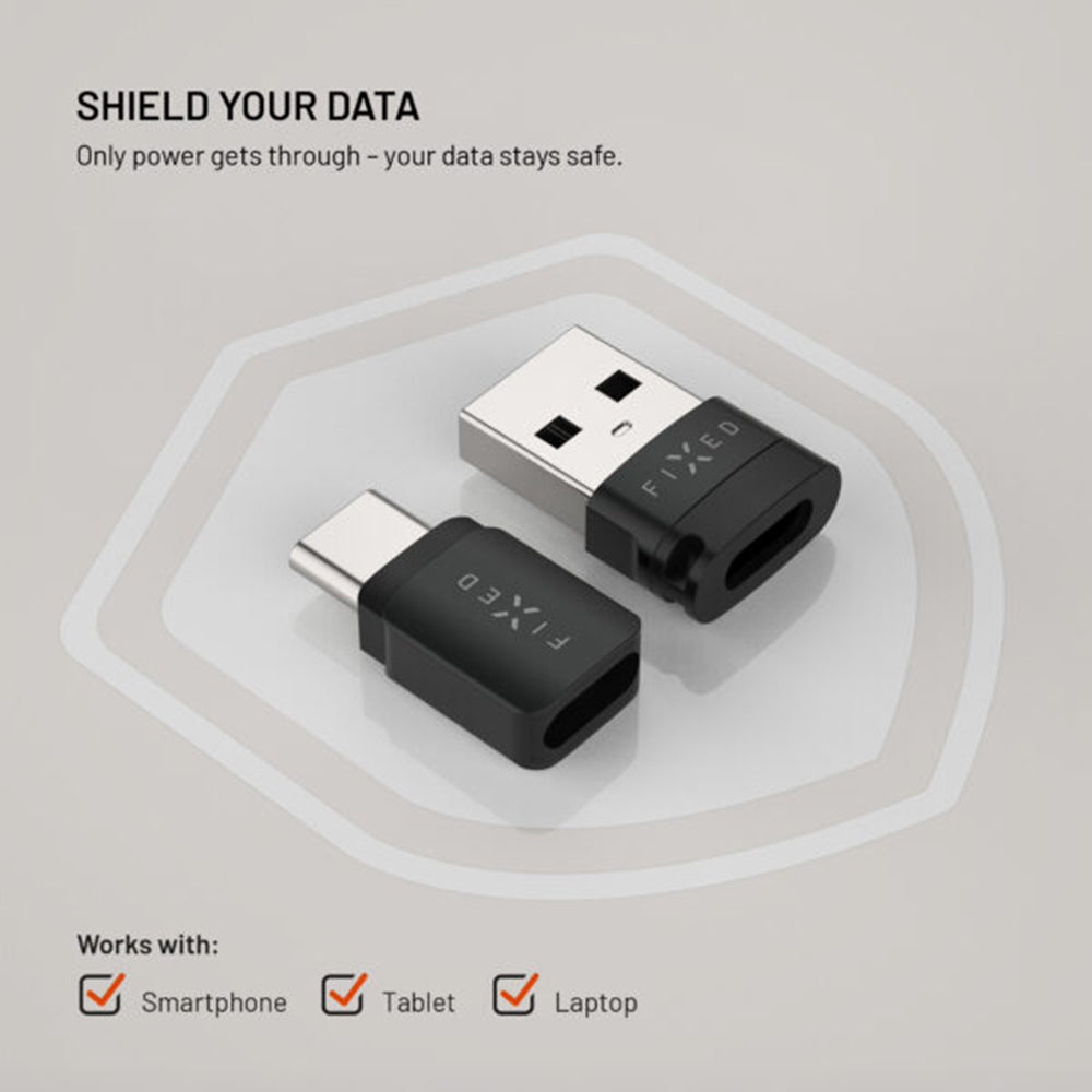 USB-adapter för datalåsning Fixed, USB-A / USB-C, 2in1, Svart