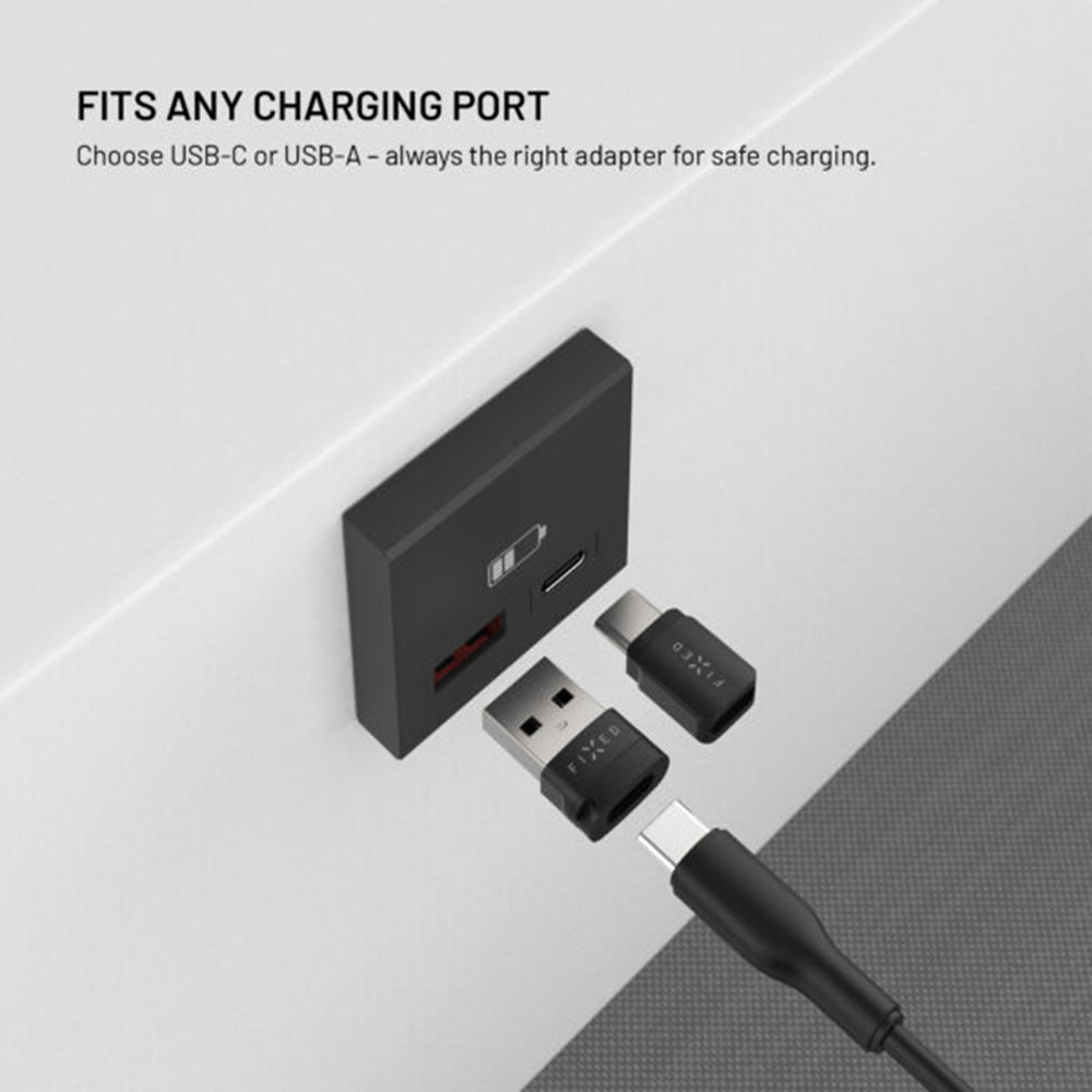 USB-adapter för datalåsning Fixed, USB-A / USB-C, 2in1, Svart