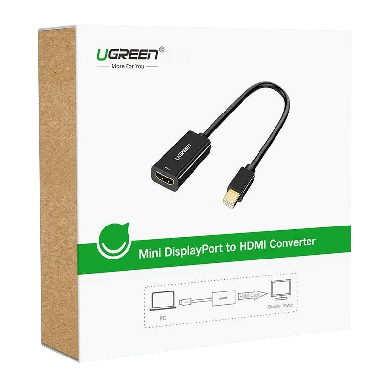 UGREEN MD112 Videoadapter, MiniDisplayPort - HDMI, 4K, Svart