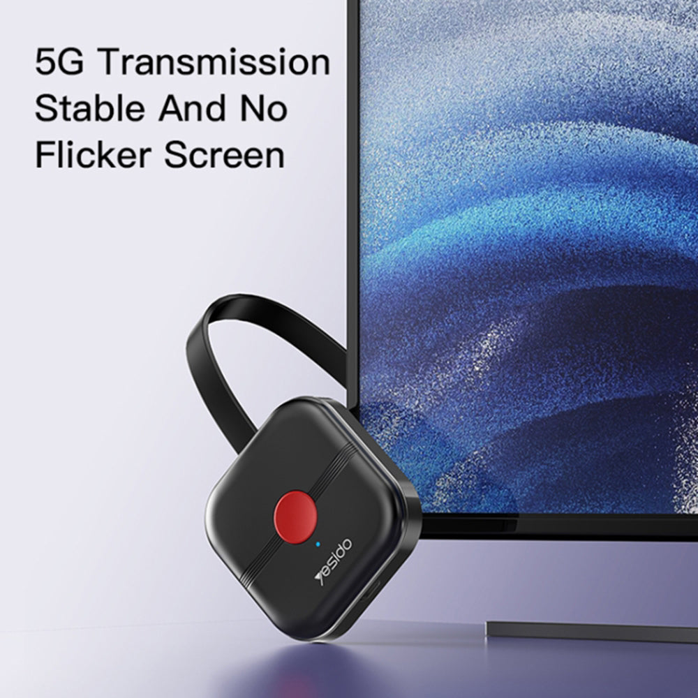 Yesido TV10 5G trådlös multimediaadapter, svart
