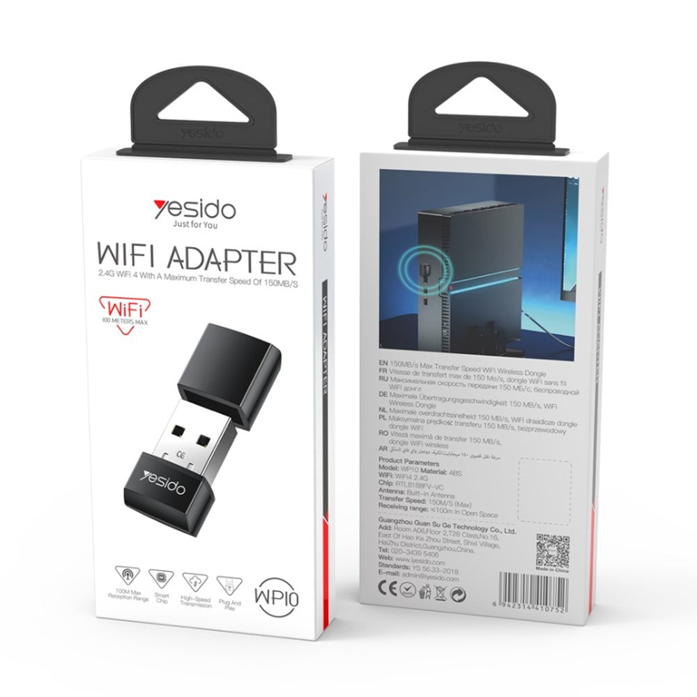 Trådlös adapter Yesido WP10, 150Mbps, Svart