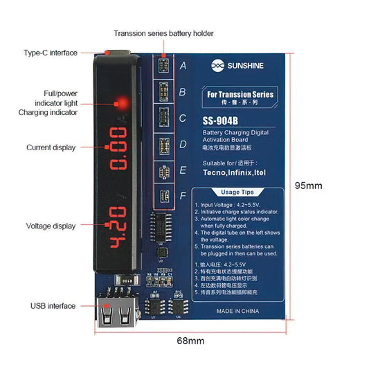 Sunshine SS-904B strömförsörjningskort för TECNO / Infinix / Itel Series, 2in1
