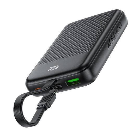 Extern batteri Acefast M13, 10000mAh, 22.5W, QC + PD, 1 x USB-A - 2 x USB-C, Svart