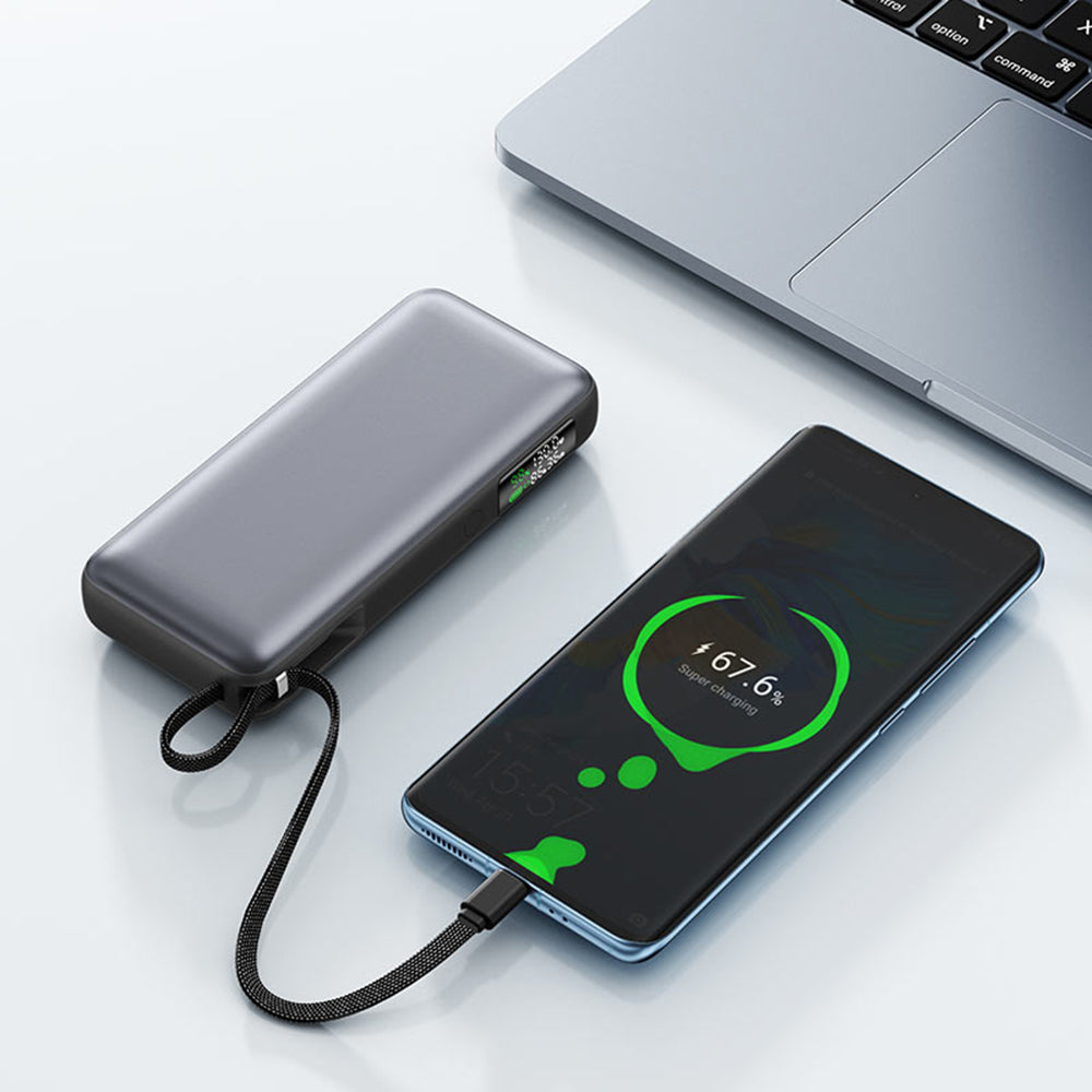 Extern batteri Acefast M22, 20000mAh, 130W, QC + PD, 1 x USB-A - 2 x USB-C, Svart