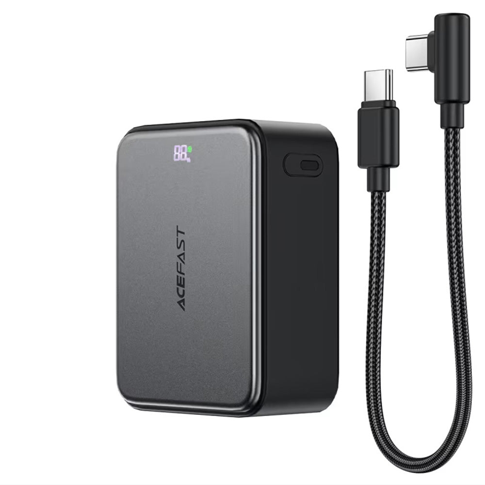 Extern batteri Acefast M28, 10000mAh, 22.5W, QC + PD, 1 x USB-A - 2 x USB-C, Svart