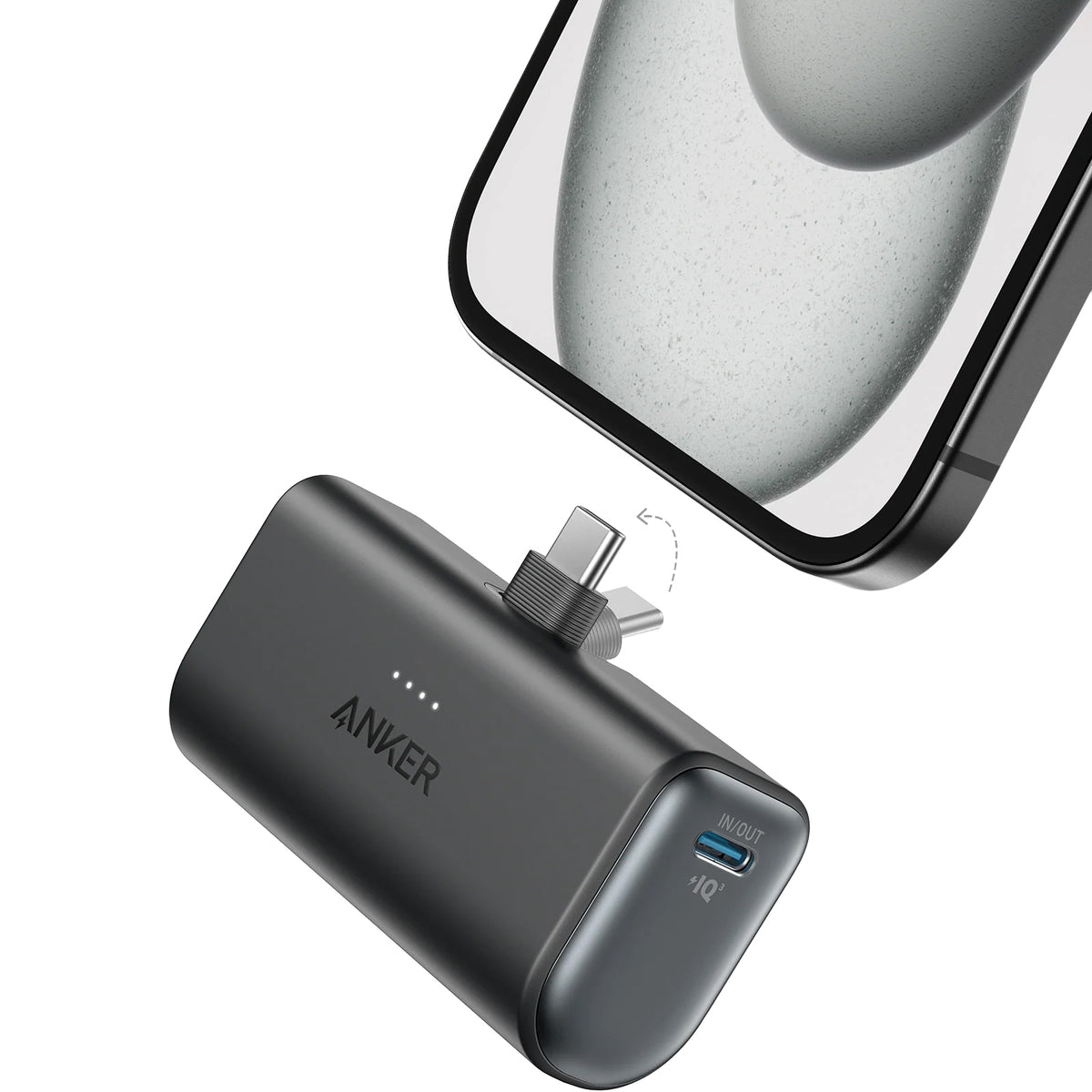 Externt batteri Anker Nano, 5000mAh, 22.5W, PD, 2 x USB-C, Svart A1653H11