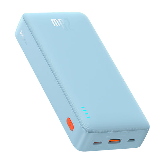 Extern batteri Baseus Airpow, 20000mAh, 20W, QC + PD, 1 x USB-A - 1 x USB-C, Blå P10022804313-00