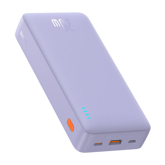 Extern batteri Baseus Airpow, 20000mAh, 20W, QC + PD, 1 x USB-A - 1 x USB-C, Lila P10022804513-00