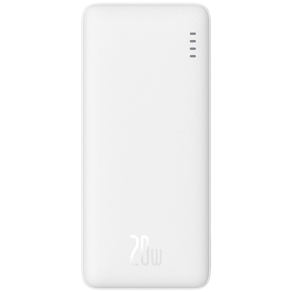 Extern batteri Baseus Airpow, 10000mAh, 20W, QC + PD, 1 x USB-A - 1 x USB-C, Vit