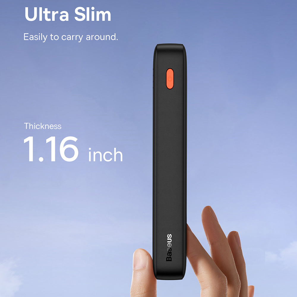Extern batteri Baseus Airpow, 20000mAh, 20W, QC + PD, 1 x USB-A - 1 x USB-C, Svart P10022804113-00