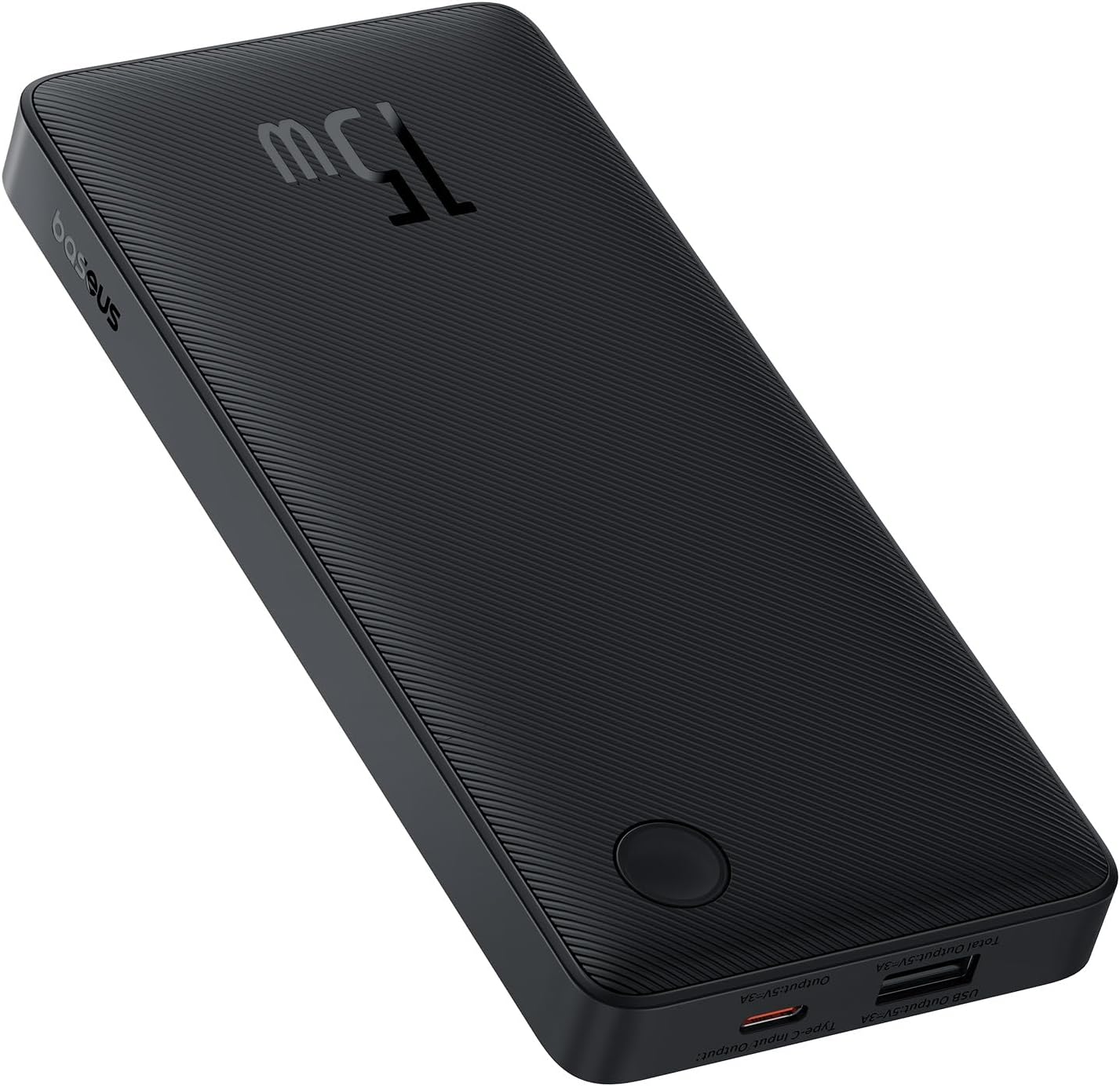 Baseus Airpow Lite Externt batteri, 10000mAh, 15W, 1 x USB-A - 1 x USB-C, Svart P10067500123-00