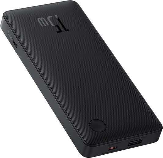 Baseus Airpow Lite Externt batteri, 10000mAh, 15W, 1 x USB-A - 1 x USB-C, Svart P10067500123-00