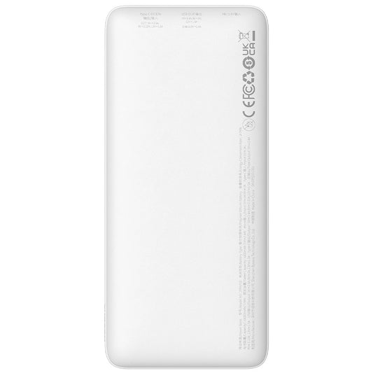 Extern batteri Baseus Airpow, 10000mAh, 20W, QC + PD, 1 x USB-A - 1 x USB-C, Vit