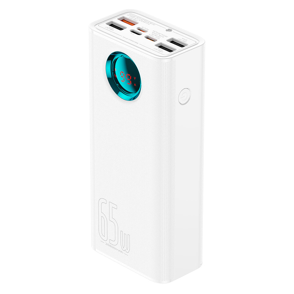 Extern batteri Baseus Amblight Digital Display, 26800mAh, 65W, QC + PD, 1 x USB-C - 4 x USB-A, Vit P10022402223-00