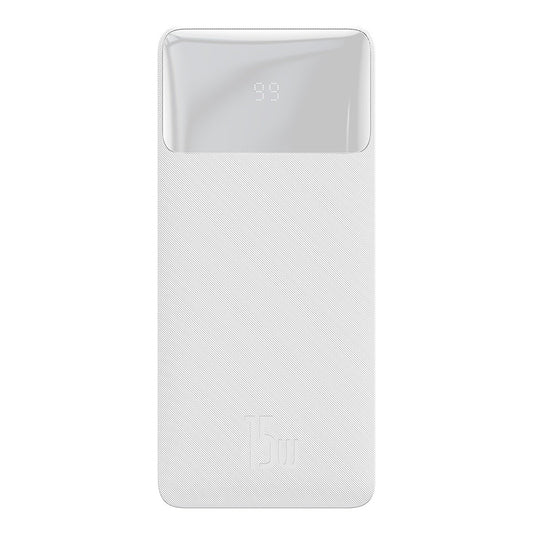 Baseus Bipow Externt batteri, 10000mAh, 15W, 1 x USB-C - 2 x USB-A, Vit PPBD050002
