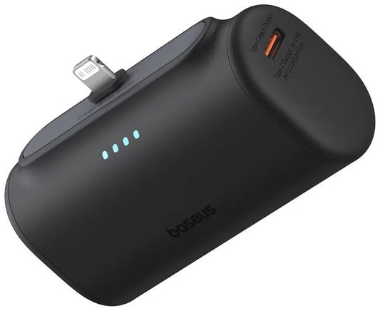 Extern batteri Baseus Compact, 5000mAh, 20W, PD, 1 x Lightning - 1 x USB-C, Svart P10068307113-00