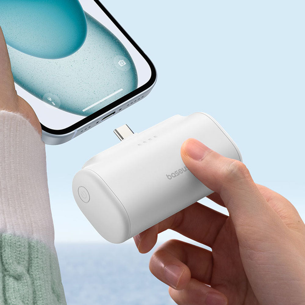 Extern batteri Baseus Compact, 5000mAh, 20W, PD, 2 x USB-C, Rosa P10068306413-00