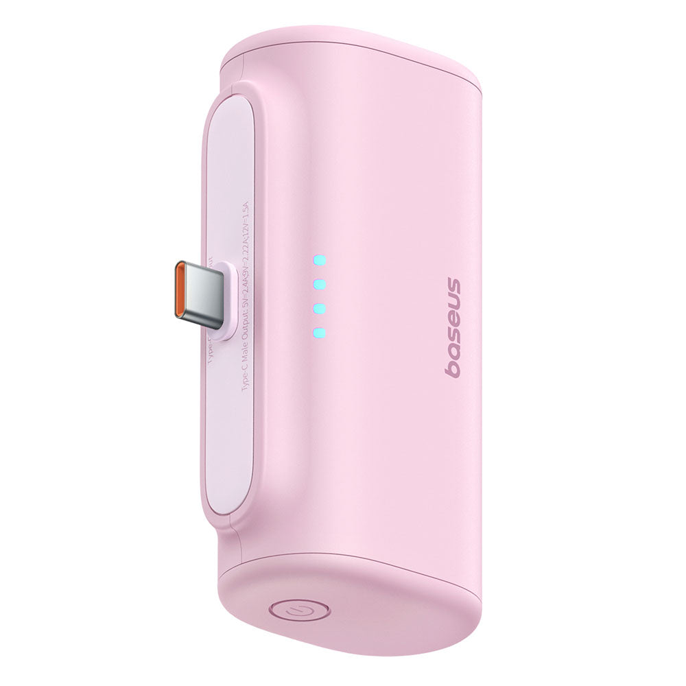 Extern batteri Baseus Compact, 5000mAh, 20W, PD, 2 x USB-C, Rosa P10068306413-00