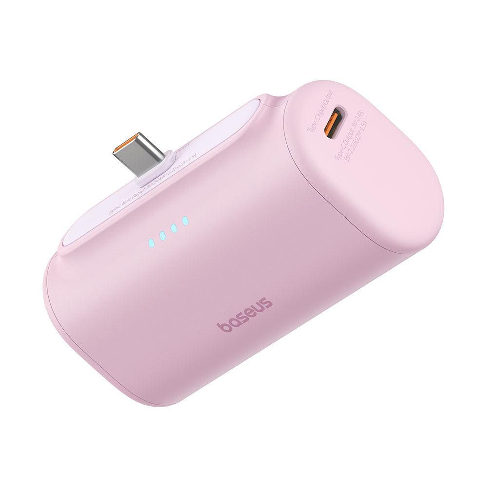 Extern batteri Baseus Compact, 5000mAh, 20W, PD, 2 x USB-C, Rosa P10068306413-00