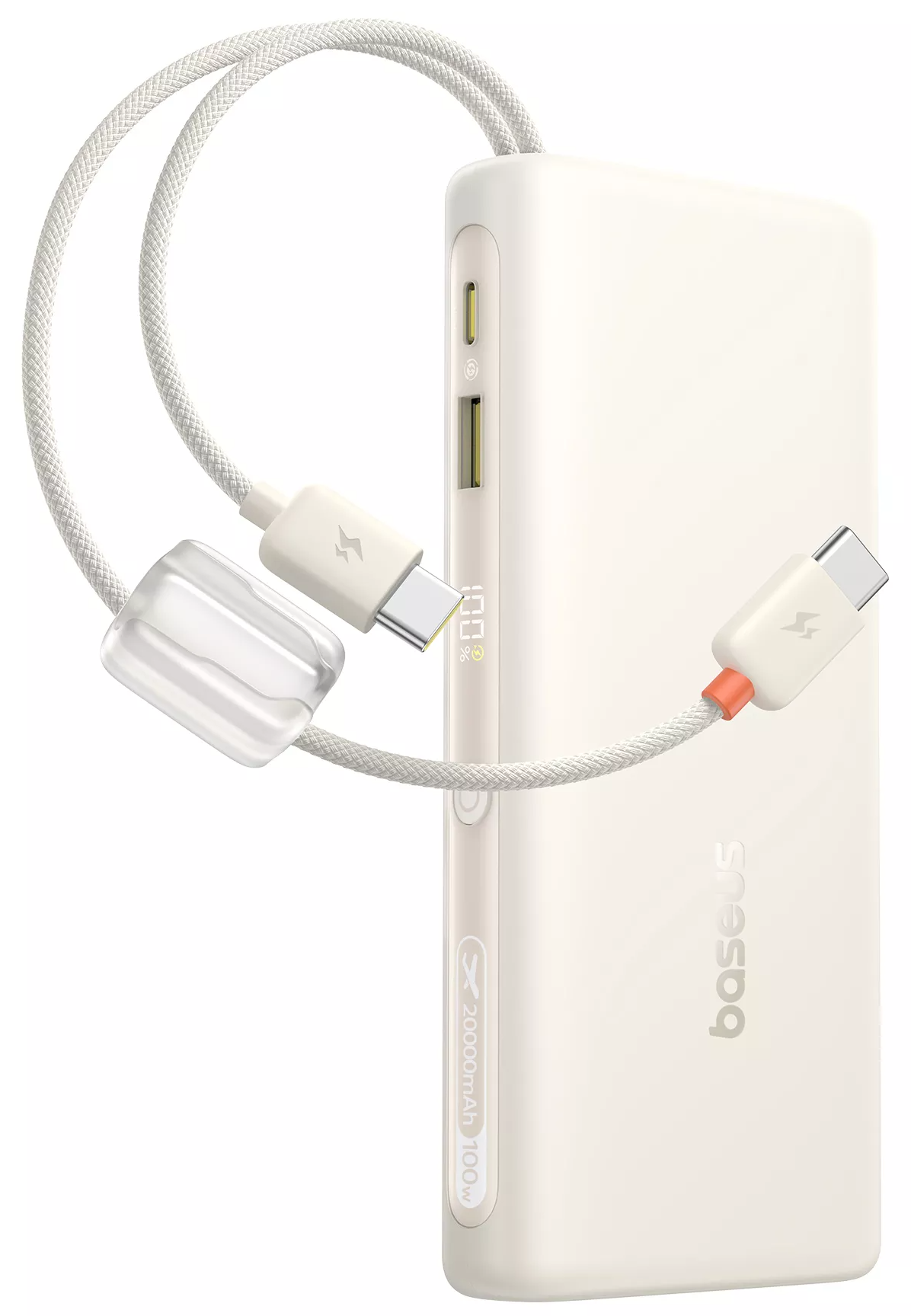 Externt Batteri Baseus EnerFill FC41, 20000mAh, 100W, QC + PD, 1 x USB-A - 3 x USB-C, Vit E0028N04