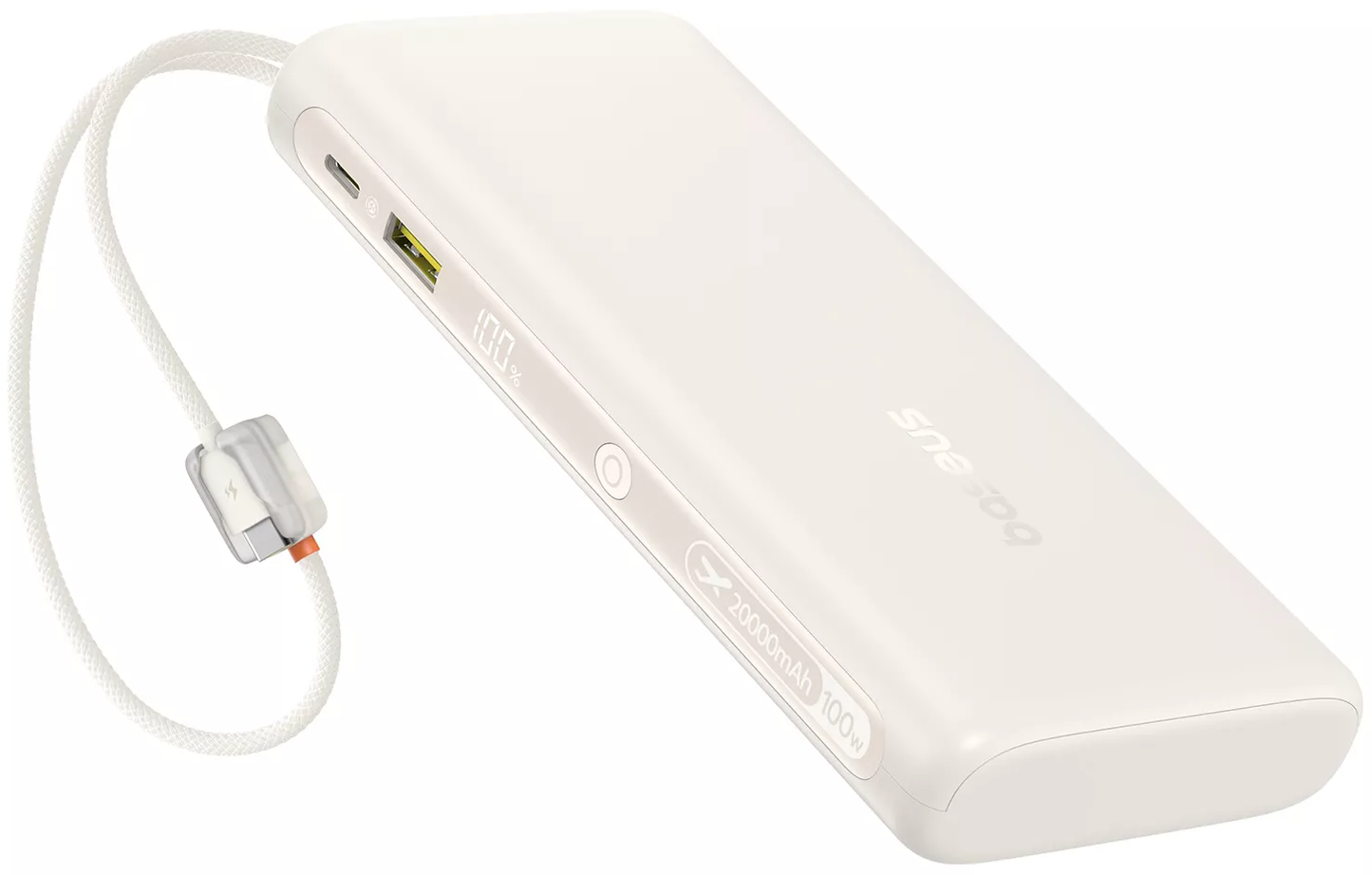 Externt Batteri Baseus EnerFill FC41, 20000mAh, 100W, QC + PD, 1 x USB-A - 3 x USB-C, Vit E0028N04