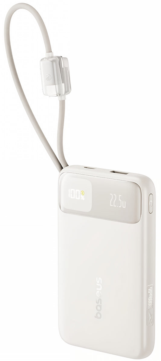 Externt batteri Baseus EnerFill FC11, 10000mAh, 22,5W, QC + PD, 1 x Lightning - 1 x USB-A - 2 x USB-C, Beige E0027R05
