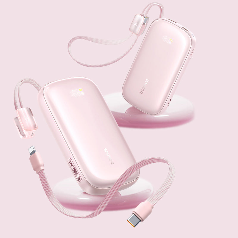 Extern batteri Baseus EnerFill FC21 Qpow 3 Ultra, 10000mAh, 45W, QC + PD, 1 x USB-A - 1 x USB-C, Rosa E0027Q02