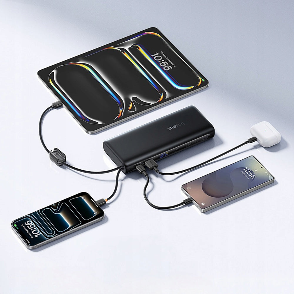 Externt Batteri Baseus EnerFill FC41, 25000mAh, 145W, QC + PD, 1 x USB-A - 3 x USB-C, Svart E0028H03