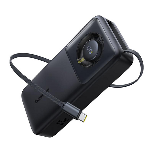 Extern batteri Baseus Free2Pull, 20000mAh, 65W, PD, 2 x USB-C, Svart, Omslaget P10073700123-00