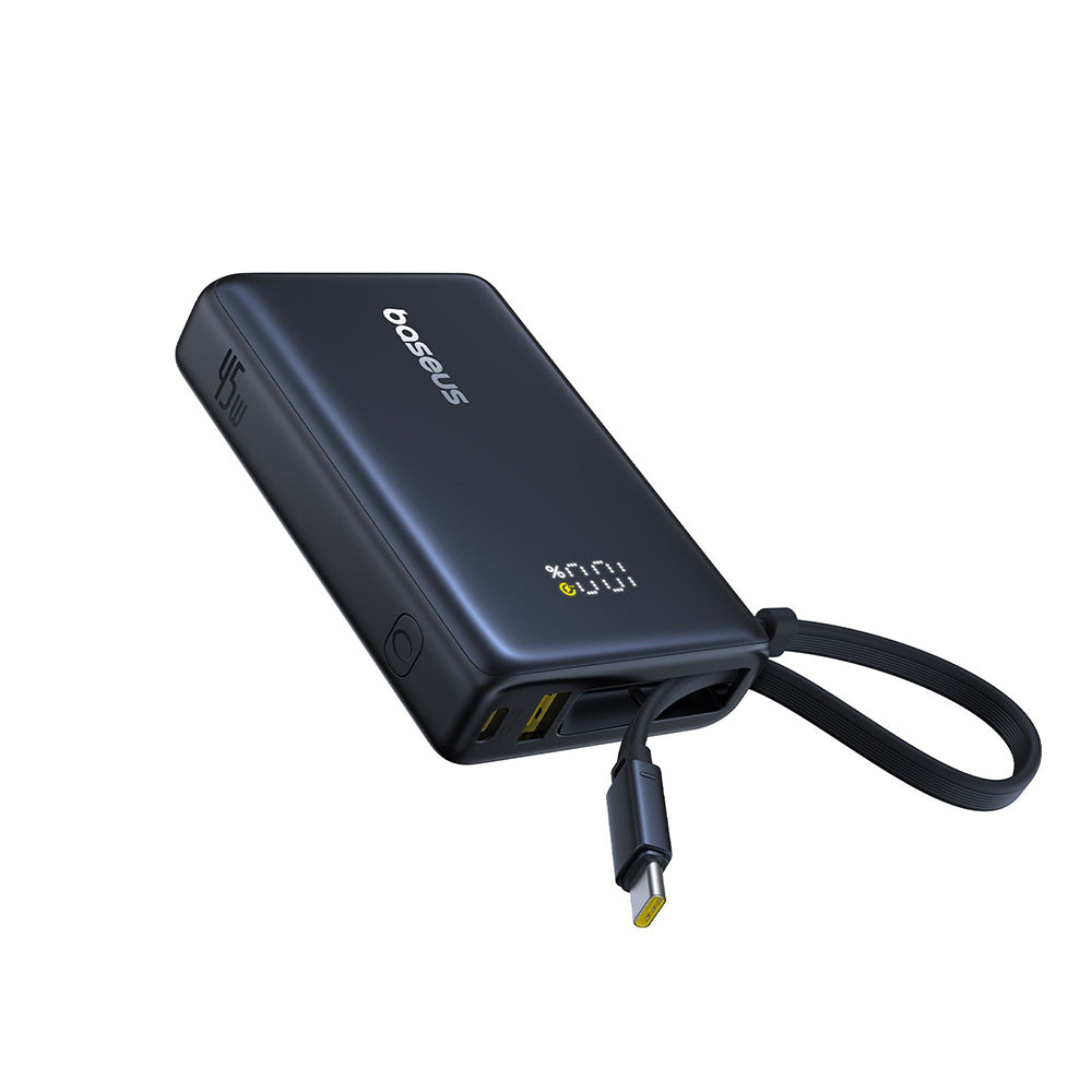 Extern batteri Baseus PicoGo, 10000mAh, 45W, QC + PD, 1 x USB-A - 2 x USB-C, Svart P10076803123-00