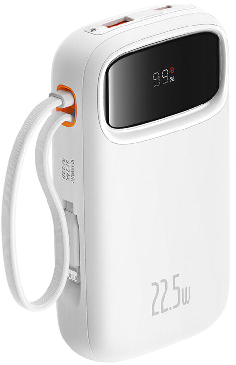 Extern batteri Baseus Qpow2, 10000mAh, 22.5W, QC + PD, 1 x Lightning - 1 x USB-A - 2 x USB-C, Vit P10055003223-00