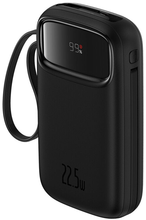 Baseus Qpow2 External Battery, 10000mAh, 22.5W, QC + PD, 1 x Lightning - 1 x USB-A - 2 x USB-C, Black P10055003113-00
