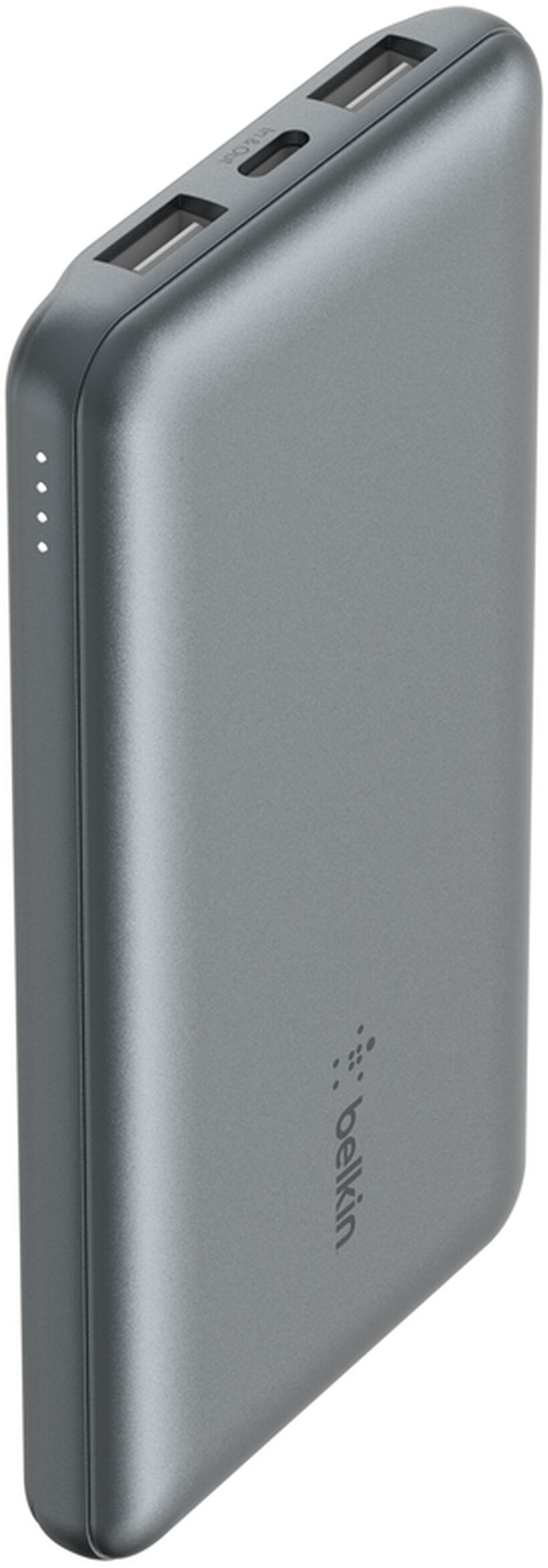 Belkin BoostCharge Extern Batteri, 10000mAh, 15W, 1 x USB-C - 2 x USB-A, Grå BPB011btGY