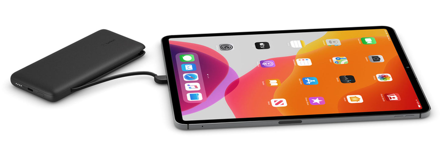 Belkin BoostCharge Plus Extern Batteri, 10000mAh, 23W, QC + PD, 1 x Lightning - 2 x USB-C, Svart BPB006btBLK