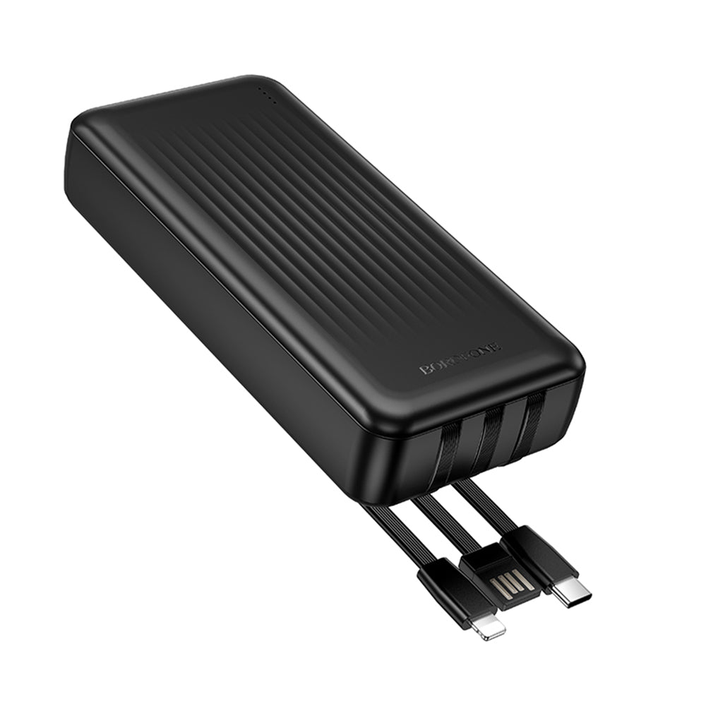 Extern batteri Borofone BJ79 Clever, 20000mAh, 10W, 1 x Lightning - 1 x USB-A - 1 x USB-C, Svart