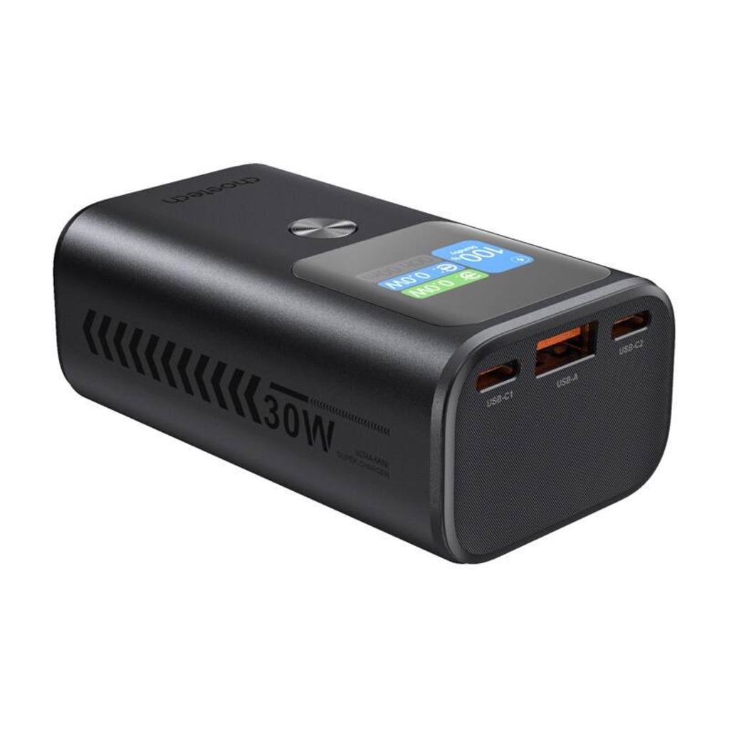 Extern batteri Choetech B701, 10000mAh, 30W, QC + PD, 1 x USB-A - 2 x USB-C, Svart