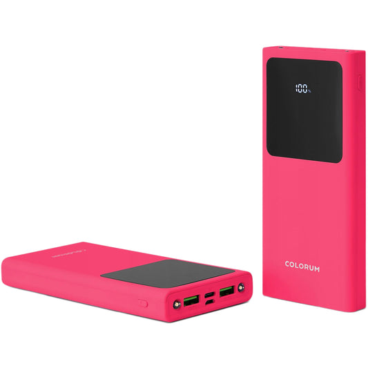 Externt batteri Colorum CPB10-02, 10000mAh, 10W, 2 x USB-A, Magenta