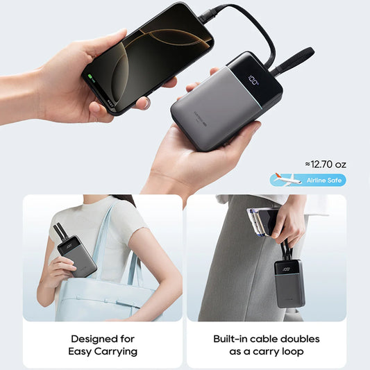 Extern batteri Cuktech LPB200NL, 20000mAh, 40W, QC + PD, 1 x Lightning - 1 x USB-A - 2 x USB-C, Grå CKB200NLGLGY