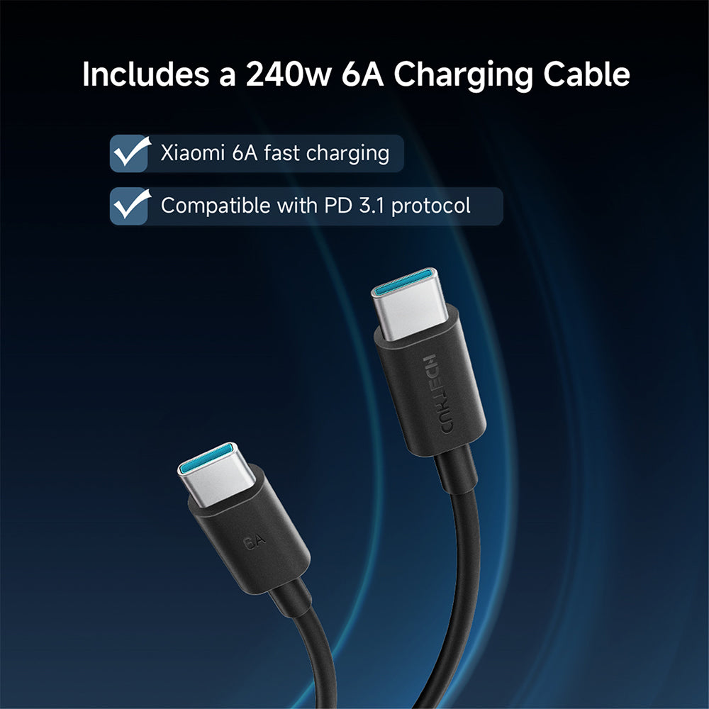 Extern batteri Cuktech PB150P, 15000mAh, 120W, QC + PD, 1 x USB-A - 2 x USB-C, Grå CKPB150POSGR