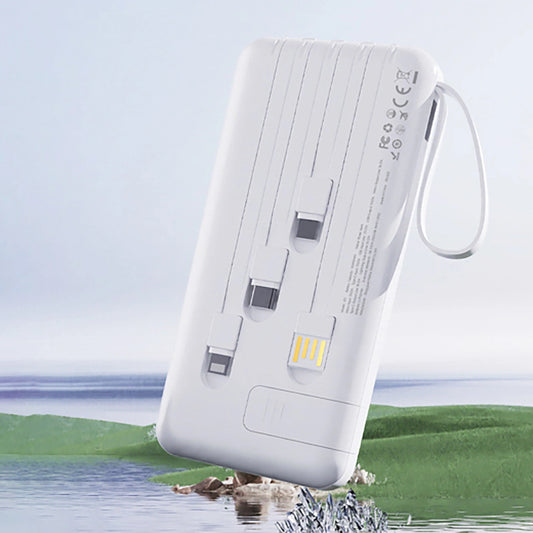 Extern batteri Dudao K11, 10000mAh, 10W, 1 x Lightning - 1 x microUSB - 1 x USB-A - 1 x USB-C, Vit