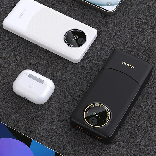 Extern batteri Dudao K12, 10000mAh, 22.5W, QC + PD, 1 x USB-C - 2 x USB-A, Vit
