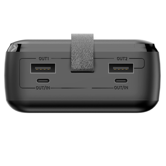 Extern batteri Forever TB-400, 20000mAh, 65W, QC + PD, 2 x USB-A - 2 x USB-C, Svart