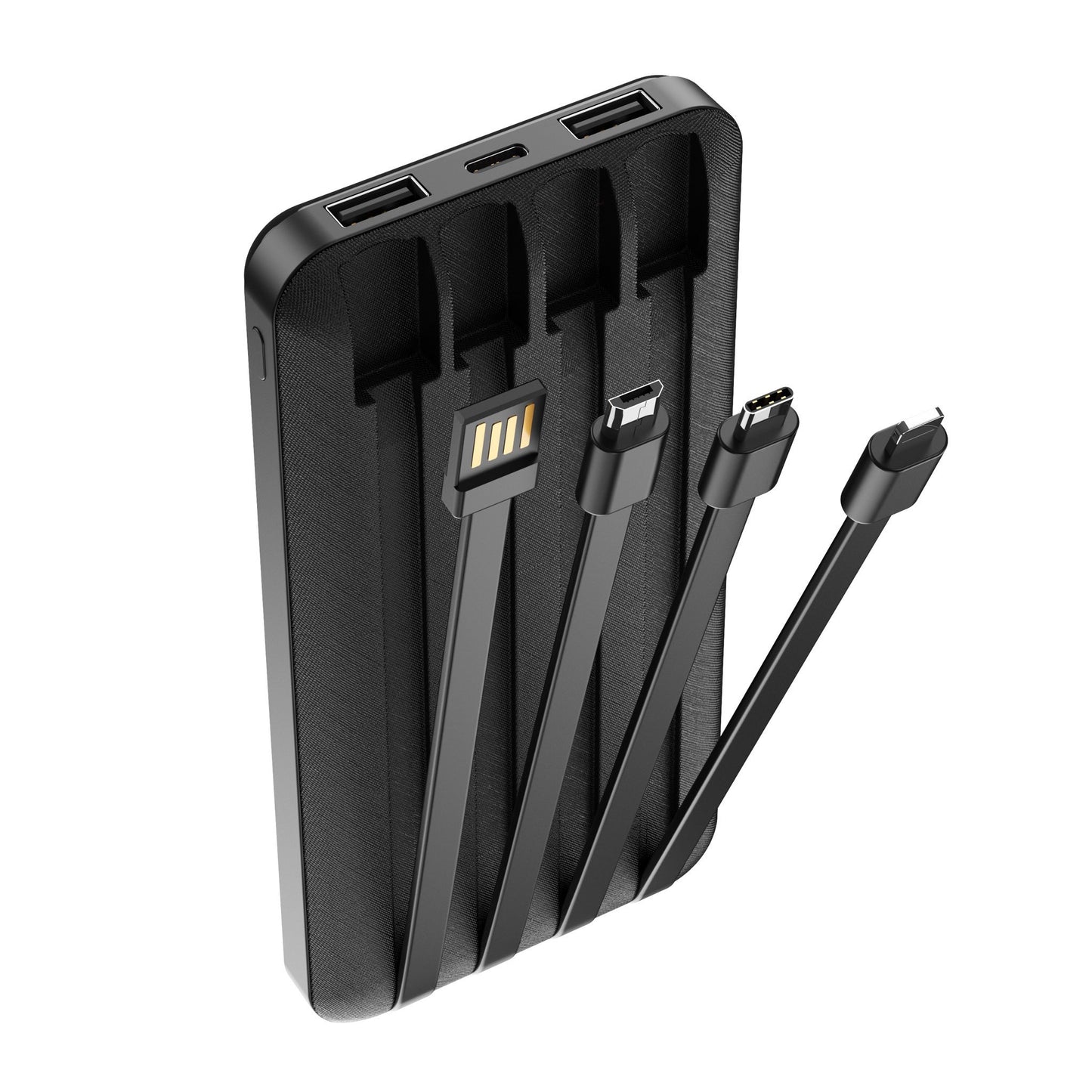 Forever TB-411 Externt batteri, 10000mAh, 10W, 1 x Lightning - 1 x microUSB - 1 x USB-C - 2 x USB-A, Svart