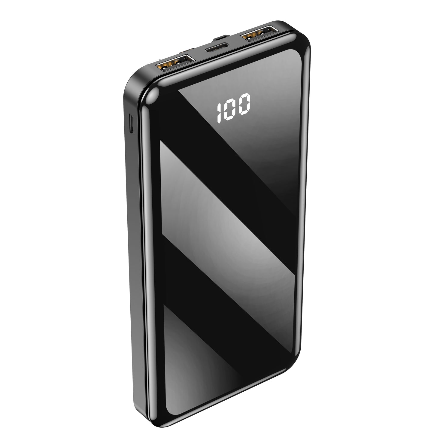 Forever TB-411 Externt batteri, 10000mAh, 10W, 1 x Lightning - 1 x microUSB - 1 x USB-C - 2 x USB-A, Svart