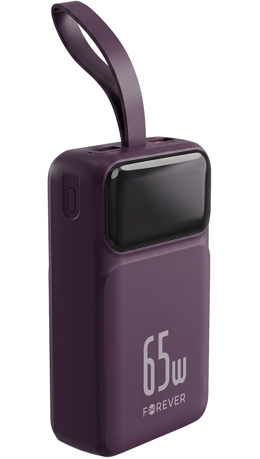 Extern batteri Forever Vibe-TB65, 20000mAh, 65W, QC + PD, 2 x USB-A - 2 x USB-C, Vinröd