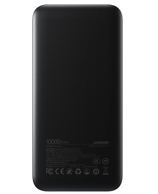 Joyroom JR-PBF12 Pro Extern Batteri, 10000mAh, 22.5W, QC + PD, 1 x USB-C - 2 x USB-A, Svart