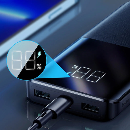 Extern batteri Joyroom JR-QP191, 10000mAh, 22.5W, QC + PD, 1 x USB-C - 2 x USB-A, Svart