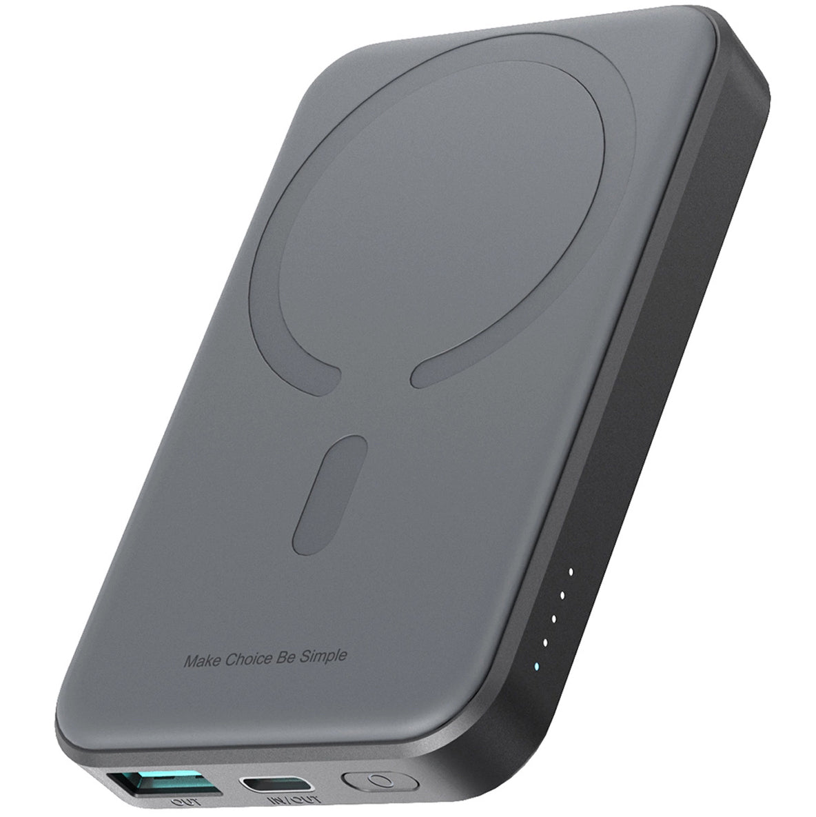 Trådlös Extern Batteri Joyroom JR-W020 Mini, 5000mAh, 20W, QC + PD + FQI, 1 x QI - 1 x USB-A - 1 x USB-C, Svart