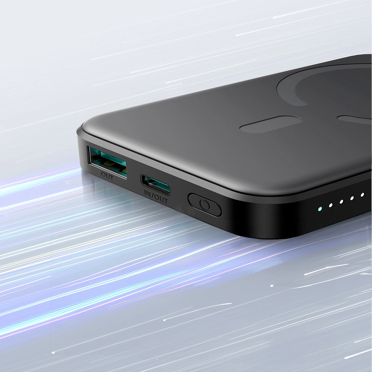 Trådlös Extern Batteri Joyroom JR-W020 Mini, 5000mAh, 20W, QC + PD + FQI, 1 x QI - 1 x USB-A - 1 x USB-C, Svart